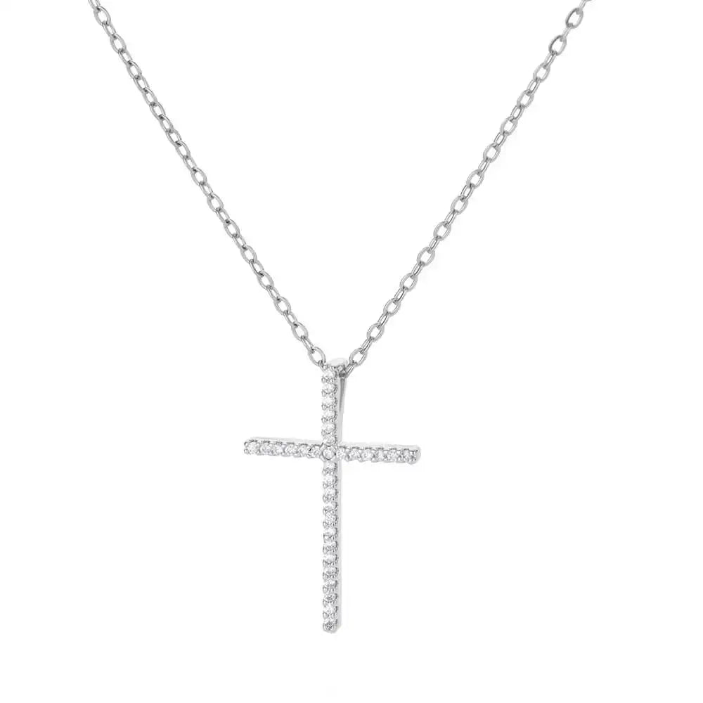 Gold Zircon Cross Necklaces