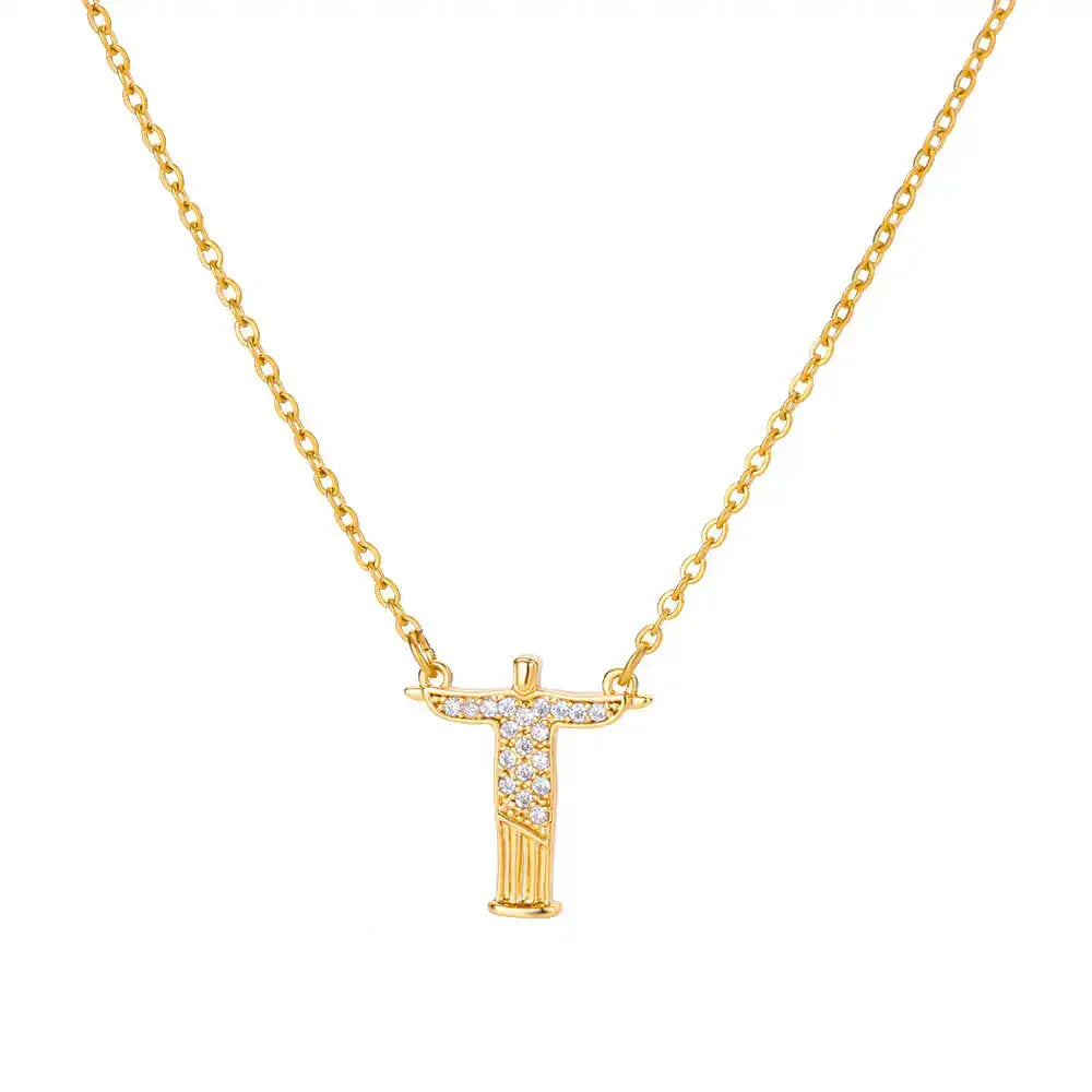 Gold Zircon Cross Necklaces