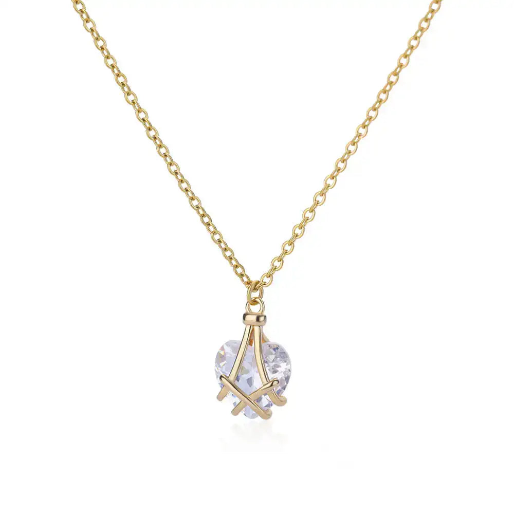 Gold Zircon Cross Necklaces